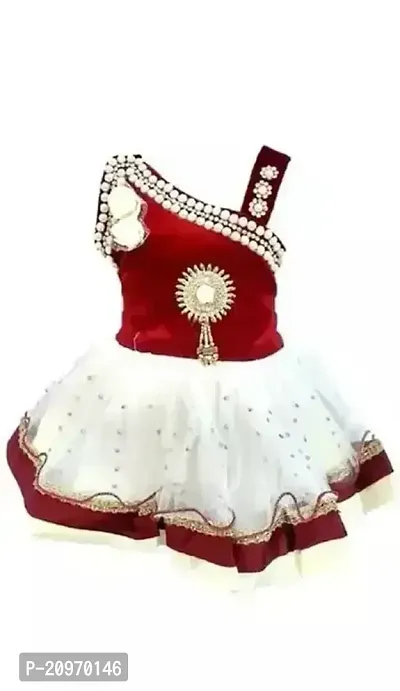 Fabulous White Net Solid Frocks For Girls-thumb0