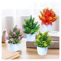 Set of 4 Artificial Plants with Pot for Home Decor Living Room Office Desk Top Mini Planter Decorative Samll Succulent B-thumb1