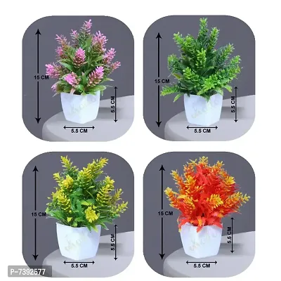 Set of 4 Artificial Plants with Pot for Home Decor Living Room Office Desk Top Mini Planter Decorative Samll Succulent B-thumb3