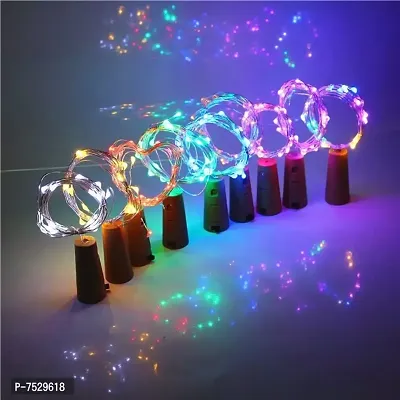Bottle Lights with Cork, Mini Copper Wire, 20 LED Coin Cell Operated String Decorative Fairy Lights - Pack of 6 (Multicolor)