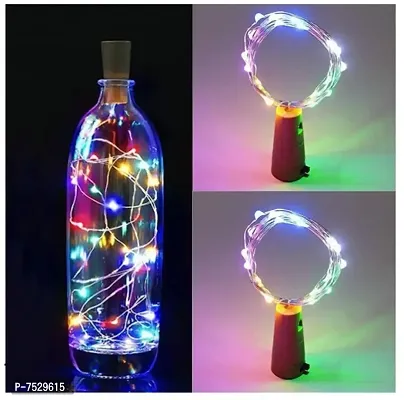 Bottle Lights with Cork, Mini Copper Wire, 20 LED Coin Cell Operated String Decorative Fairy Lights - Pack of 4 (Multicolor)-thumb4