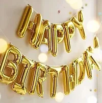 Modo Solid Golden HAPPY BIRTHDAY GANESHA Letter foil balloon for Ganesh Chaturthi decoration (Set of 20 Letters)-thumb1