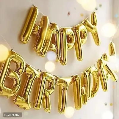 Modo Solid Golden HAPPY BIRTHDAY GANESHA Letter foil balloon for Ganesh Chaturthi decoration (Set of 20 Letters)-thumb2