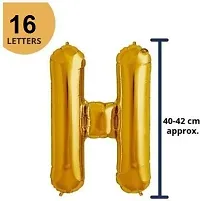 Modo Solid Golden HAPPY BIRTHDAY GANESHA Letter foil balloon for Ganesh Chaturthi decoration (Set of 20 Letters)-thumb2