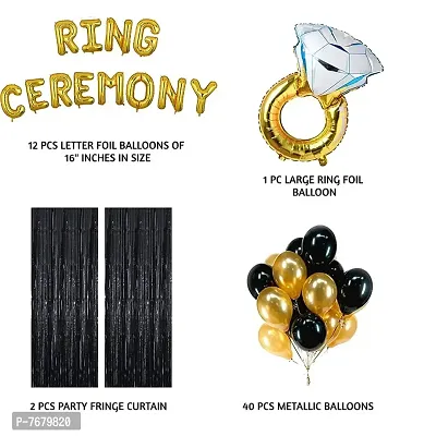 Modo Complete Decoration Combo for Engagement Party Decoration RING CERMONY - Golden  Black theme PARTY Combo (Set of 74)-thumb2