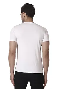 PURPLEHUEZ Solid Men Round Neck T-Shirt (Color WhiteBlack,Size L)-Pack of 2-thumb1