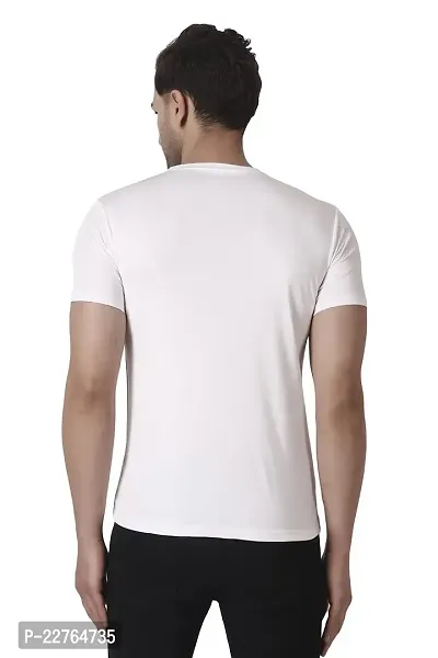 PURPLEHUEZ Solid Men Round Neck T-Shirt (Color WhiteBlack,Size L)-Pack of 2-thumb2