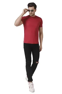 PURPLEHUEZ Solid Men Round Neck T-Shirt- Pack of 4-thumb3