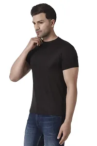 PURPLEHUEZ Solid Men Round Neck T-Shirt (Color WhiteBlack,Size L)-Pack of 2-thumb2