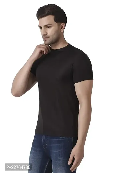 PURPLEHUEZ Solid Men Round Neck T-Shirt (Color WhiteBlack,Size L)-Pack of 2-thumb3