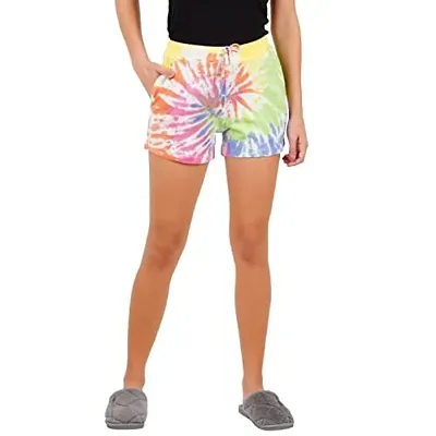 KYDA 100% Cotton Printed Casual Shorts for Women's | Drawstring Elastic Waist Travel Shorts with Pockets for Women, Multicolor
