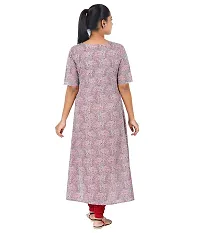 KYDA Beautiful Pink Floral Printed high Low Kurta for Women | Cotton Kurta for Ladies-thumb1