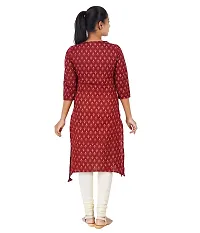 KYDA Cotton Straight Cut Kurta with Attractive Red Color-thumb1