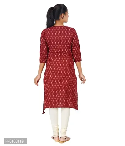 KYDA Cotton Straight Cut Kurta with Attractive Red Color-thumb2