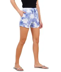 KYDA 100% Cotton Printed Casual Shorts for Women's | Drawstring Elastic Waist Travel Shorts with Pockets for Women, Multicolor-thumb2