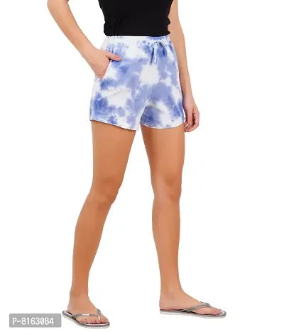 KYDA 100% Cotton Printed Casual Shorts for Women's | Drawstring Elastic Waist Travel Shorts with Pockets for Women, Multicolor-thumb3