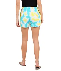 KYDA 100% Cotton Printed Casual Shorts for Women's | Drawstring Elastic Waist Travel Shorts with Pockets for Women, Multicolor-thumb1