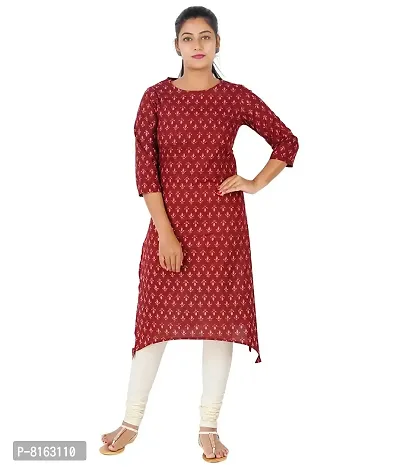 KYDA Cotton Straight Cut Kurta with Attractive Red Color-thumb0