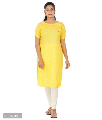 Hovom Women Cotton Pleated Straight Cut Kurta-thumb0