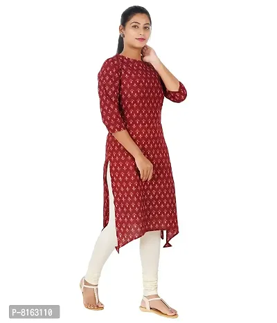 KYDA Cotton Straight Cut Kurta with Attractive Red Color-thumb5