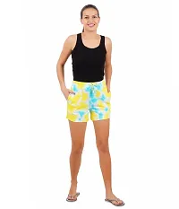 KYDA 100% Cotton Printed Casual Shorts for Women's | Drawstring Elastic Waist Travel Shorts with Pockets for Women, Multicolor-thumb3