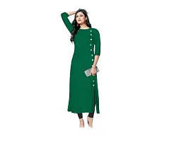 Captain Ayan Pure Rayon 3/4 Sleeve Trending Straight Kurtis Design for Women(SB1-B.Green-L)-thumb1