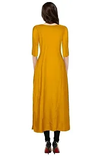 Captain Ayan Pure Rayon 3/4 Sleeve Trending Straight Kurtis Design for Women(SB1-Yellow-XL)-thumb2