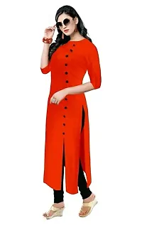 Captain Ayan Pure Rayon 3/4 Sleeve Trending Straight Kurtis Design for Women(SB1-Red-M)-thumb1