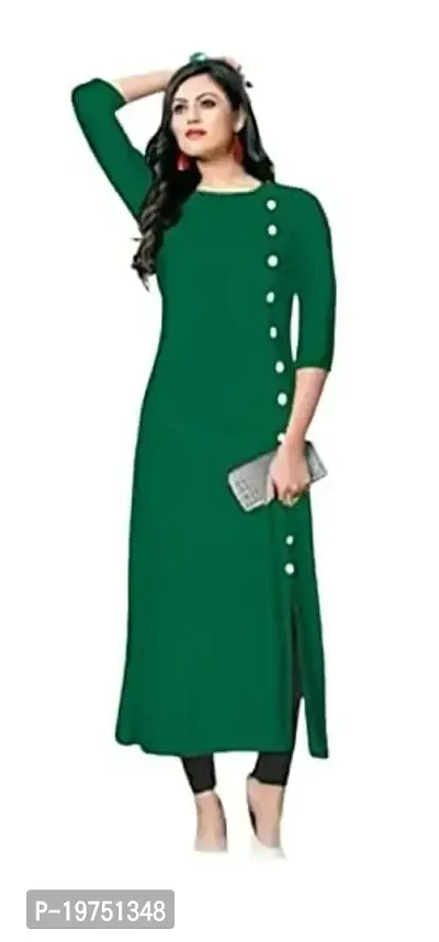 Captain Ayan Pure Rayon 3/4 Sleeve Trending Straight Kurtis Design for Women(SB1-B.Green-XL)-thumb0