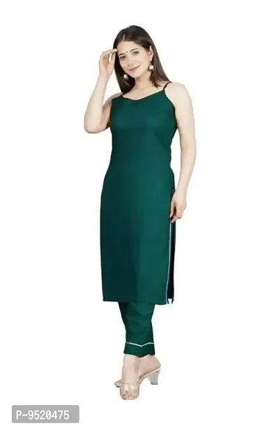 sleeveless kurti with lace border-thumb2