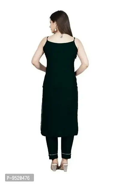 sleeveless kurti with lace border-thumb2