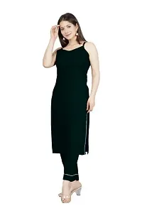 sleeveless kurti with lace border-thumb2