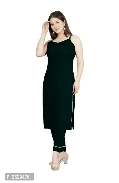 sleeveless kurti with lace border-thumb3