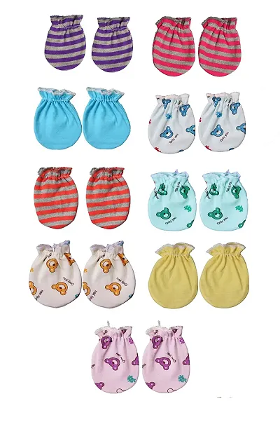 Neeba Soft Mittens for New Born Baby Regular Fit Mittens for Boys and Girls/Kids Mittens Combo Pack