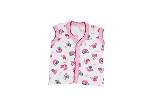 Akido Sleeveless Regular Fit Front Open Cotton Vest/Jhabla for Newborn Baby Boys  Girls-thumb1