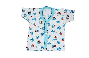 Akido Regular Fit Cotton Printed Half Sleeve Front Open Vest and Shorts Set For NewBorn Baby Boys  Girls-thumb1