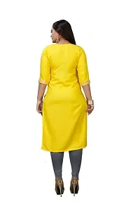 Reliable Yellow Embroidered Rayon Kurta For Women-thumb1