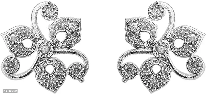 Stylish Silver Alloy Beads Studs Earrings For Women