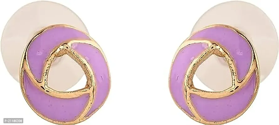 Stylish Purple Alloy Beads Studs Earrings For Women