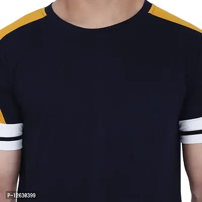 Reliable Cotton Colourblocked Tshirt For Men-thumb4