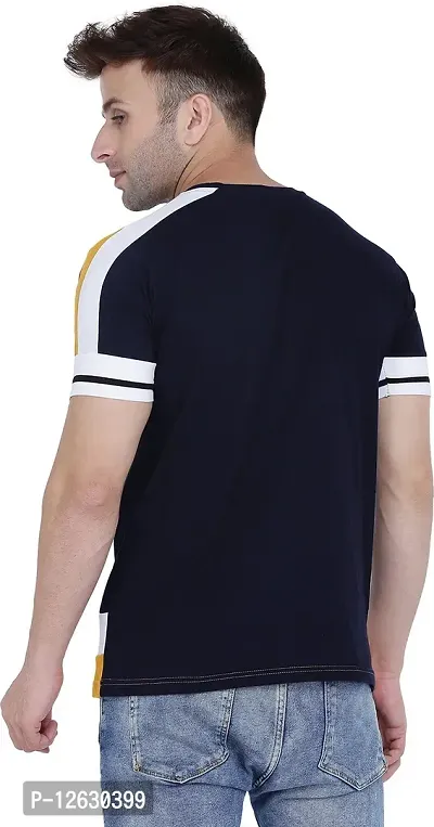 Reliable Cotton Colourblocked Tshirt For Men-thumb2