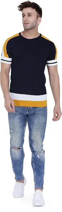 Reliable Cotton Colourblocked Tshirt For Men-thumb4