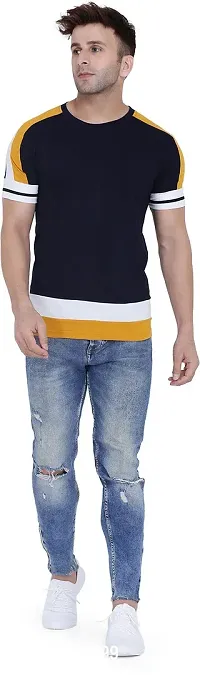 Reliable Cotton Colourblocked Tshirt For Men-thumb5