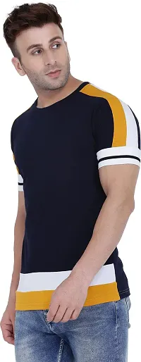 Reliable Cotton Colourblocked Tshirt For Men-thumb2