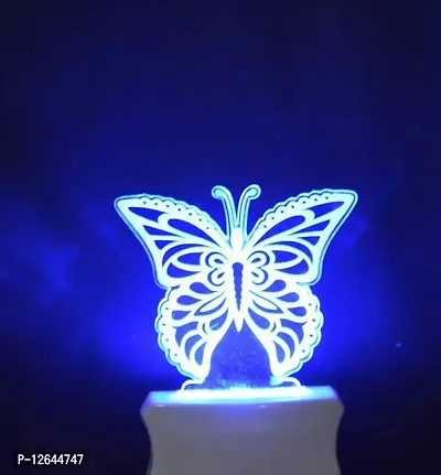 ONFLOW The Butterfly 3D Illusion Night Lamp is Extremely Cool and 3D Illusion Design Night Lamp (12 cm, Clear)-thumb0