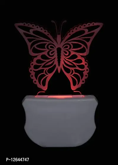 ONFLOW The Butterfly 3D Illusion Night Lamp is Extremely Cool and 3D Illusion Design Night Lamp (12 cm, Clear)-thumb4