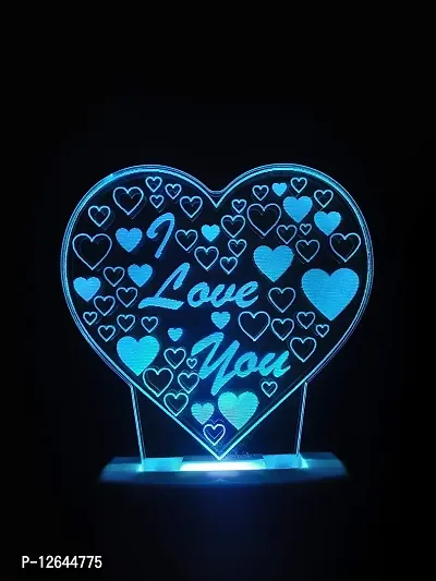 ONFLOW Love Heart 3D Multicolor Illusion Night Lamp