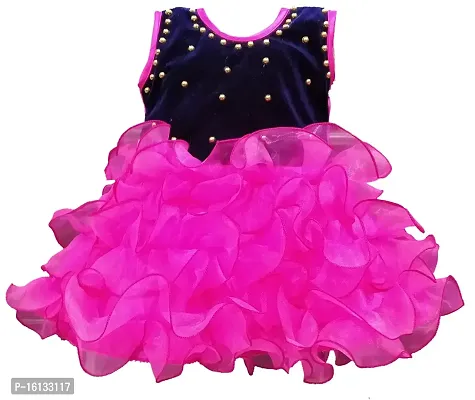 Maruf Dresses Desing Baby Girl's Party Dress | Frock | Gown Pink