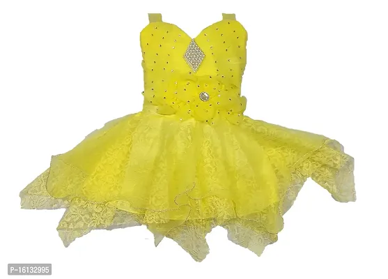 Maruf Dresses Selfdesign Baby Girl?s Party Dress/Frock