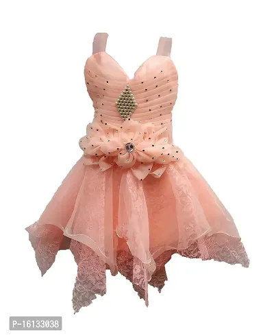 Maruf Dresses Selfdesign Baby Girl?s Party Dress/Frock